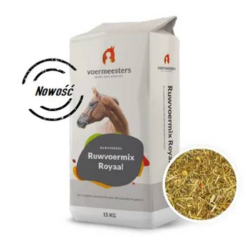 Ruwvoermix Royal 15kg- olejowana, niskocukrowa sieczka dla koni - Voermeesters