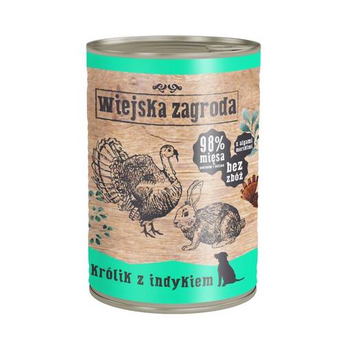 Wiejska zagroda królik z indykiem 6x400g