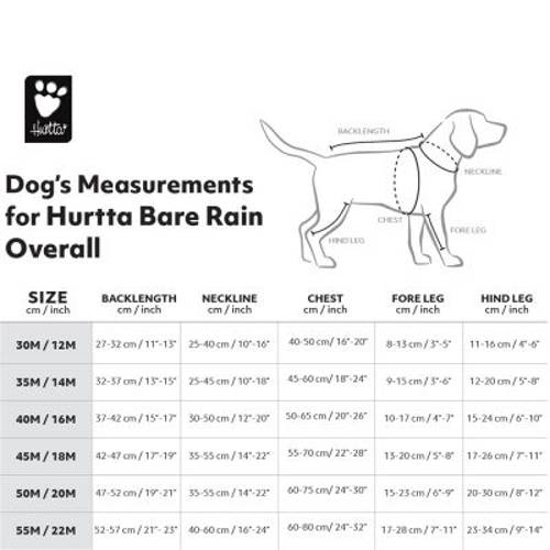 Hurtta kombinezon przeciwdeszczowy Bare, czerwony Dł. grzbietu: ok. 35 cm