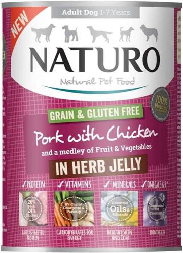 Naturo Grain Gluten Free wieprzowina kurczak 390g