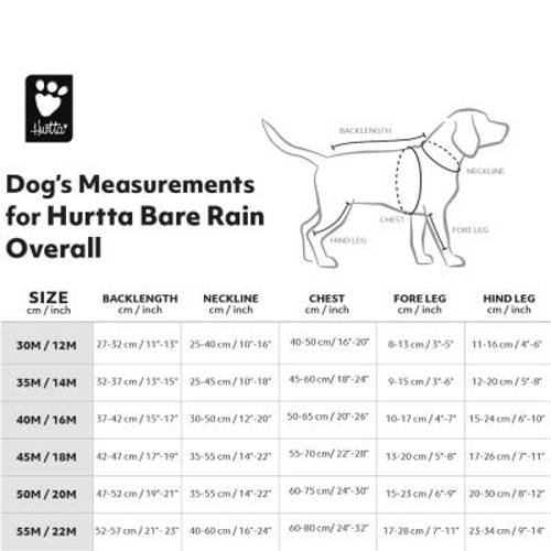 Hurtta kombinezon przeciwdeszczowy Bare, zielony Dł. grzbietu: ok. 40 cm