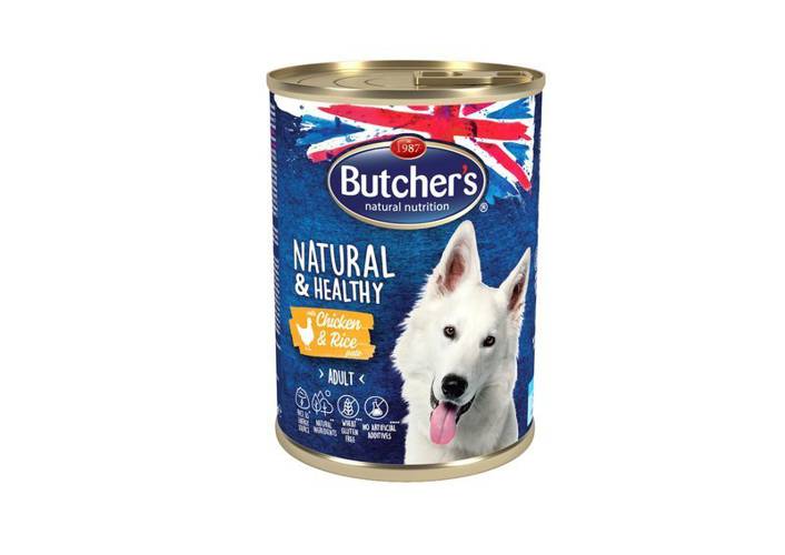Butcher's Natural&Healthy Dog z kurczakiem i ryżem pasztet 6x1200g