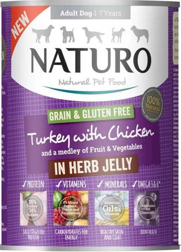 Naturo Grain Gluten Free indyk kurczak 390g