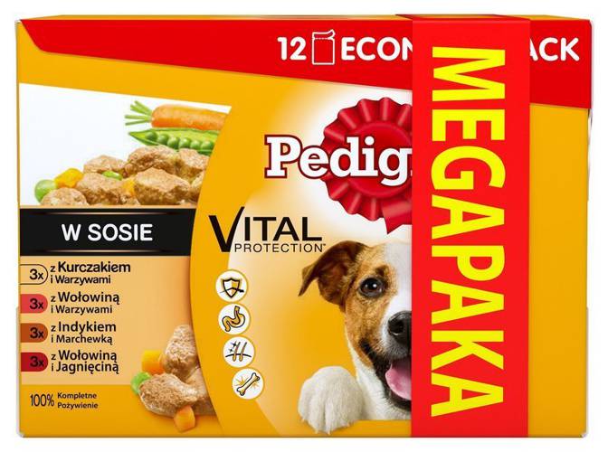 Pedigree Adult wołowina, kurczak i indyk 24x100g
