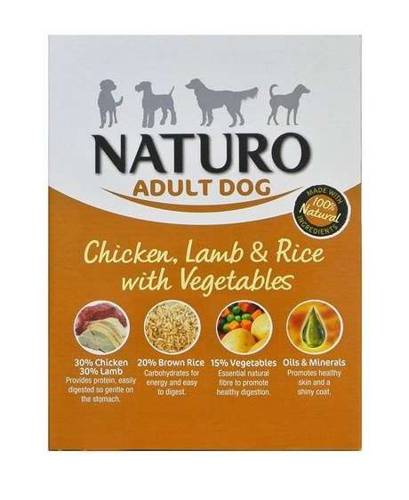Naturo Adult Kurczak Jagnięcina z ryżem i warzywami 400g