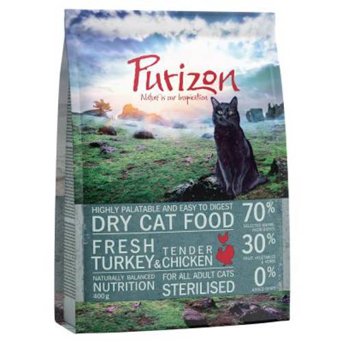 Purizon Sterilised Adult dla kota, indyk i kurczak – bez zbóż 400 g