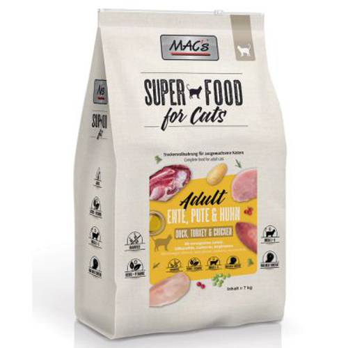 MAC's Superfood for Cats Adult, kaczka, indyk, kurczak 2 x 7 kg