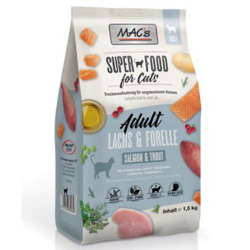 MAC's Superfood for Cats Adult, łosoś i pstrąg 2 x 7 kg