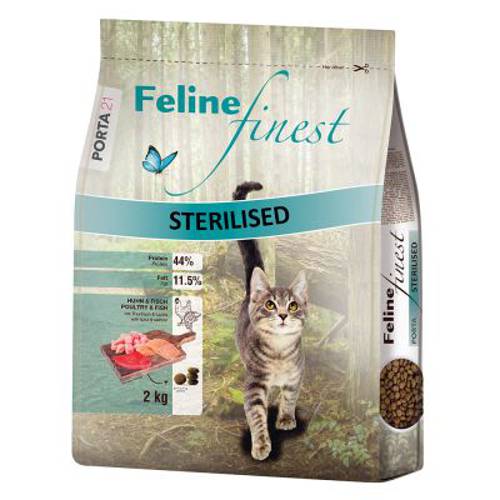 Porta 21 Feline Finest Sterilised, kurczak i ryba 2 x 2 kg