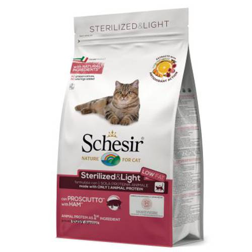 Schesir Sterilized & Light, z szynką 1,5 kg