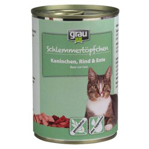 Pakiet Grau Puszka dla Łasucha, bezzbożowa, 12 x 400 g Królik, wołowina i kaczka