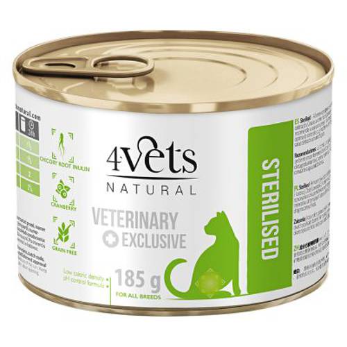4Vets Natural Sterilised  24 x 185 g