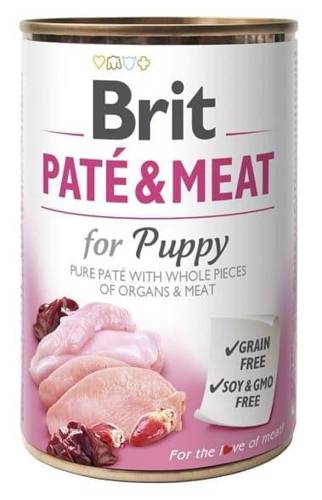 Brit Pate&Meat Puppy z indykiem i kurczakiem 6x400g