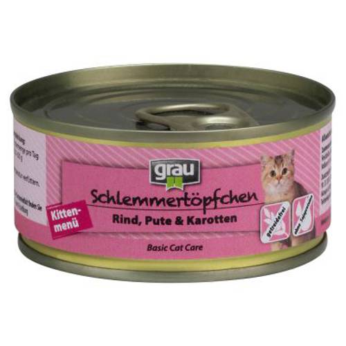 Pakiet Grau Kitten Puszka dla Łasucha, wołowina, indyk z marchewką 12 x 200 g