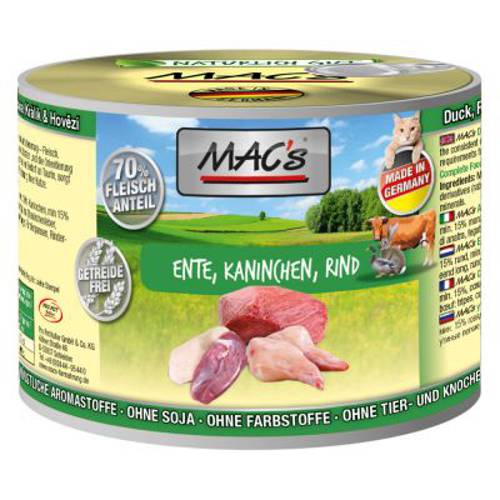 Megapakiet MAC´s Cat karma dla kota, 24 x 200 g Kitten, cielęcina i serca kurczęce