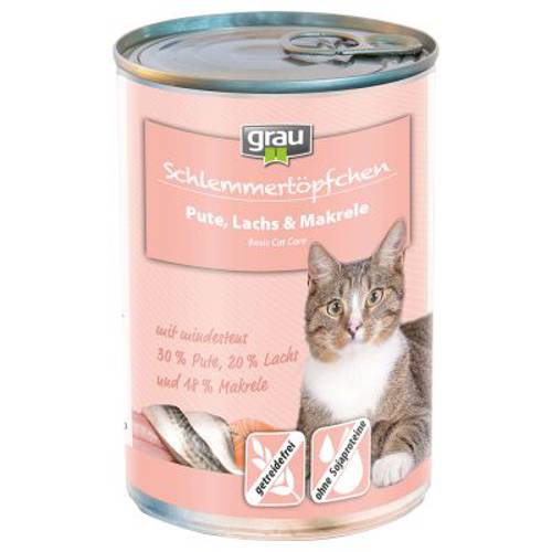 Grau Puszka dla Łasucha, bezzbożowa, 6 x 400 g Królik, wołowina i kaczka