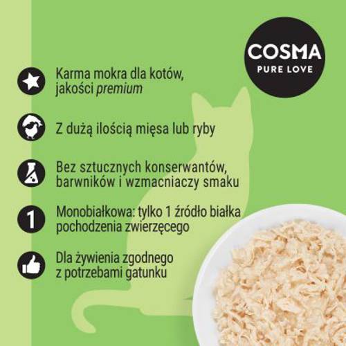 Cosma Original w galarecie, 6 x 400 g Tuńczyk bonito