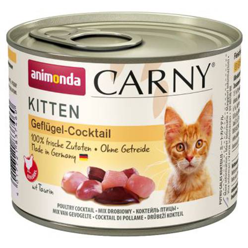 Animonda Carny Kitten, 6 x 200 g Wołowina, cielęcina i kurczak
