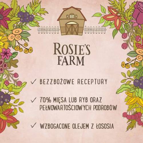 Rosie's Farm Senior, 16 x 100 g Kurczak z łososiem