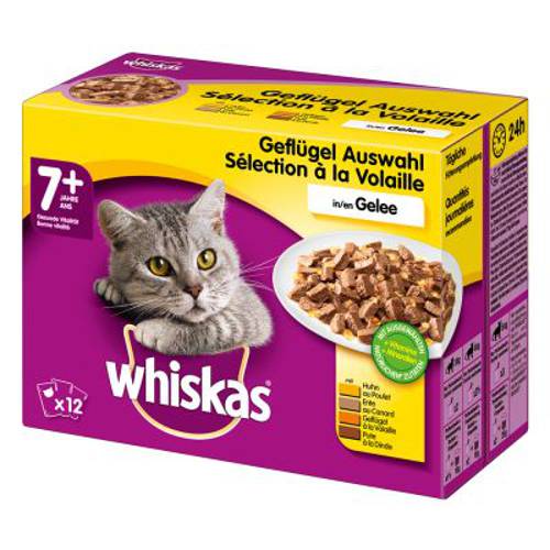Megapakiet Whiskas Senior 7+ saszetki, 96 x 100 g Wybór dań mieszanych w sosie