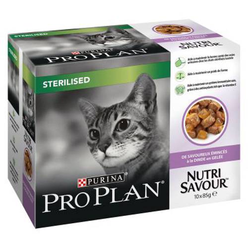 Megapakiet Purina Pro Plan Nutrisavour Sterilised, 10 x 85 g Ryba morska w galarecie