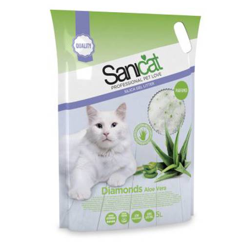 Sanicat Diamonds Aloe Vera żwirek niezbrylający się, aloes 3 x 5 l