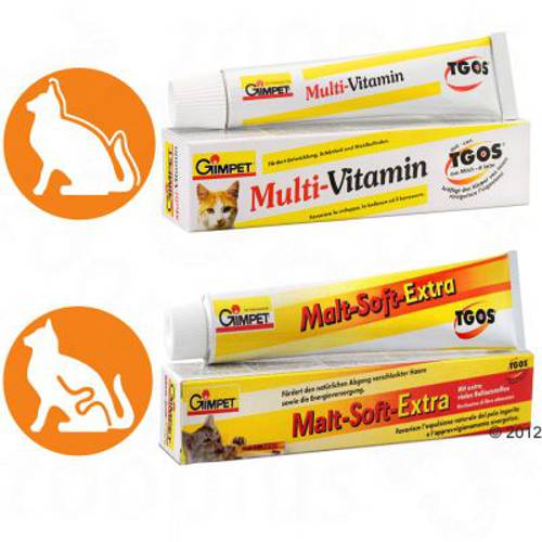 Zestaw past GimCat dla kota: MULTIwitamina + Malt-Soft Extra 4 x 50 g