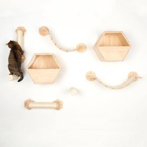 Korbin słupek do drapania dla kota, do montażu na ścianie Naturalny