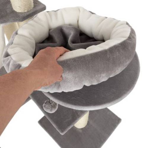 Drapak Domek z piernika z drabinką XXL Jasnoszary (2 paczki*)