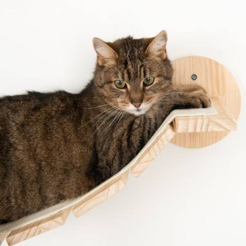 Sia wiszący mostek dla kota, do montażu na ścianie Naturalny