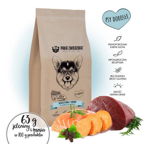 Paka Zwierzaka dziczyzna i łosoś 2kg + GRATISY