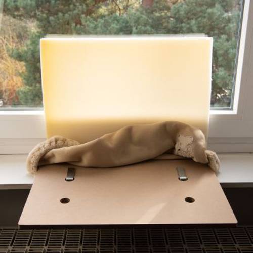 Pluszowe legowisko dla kota na parapet, beżowe Dł. x szer. x wys.: 50 x 35 x 5 cm
