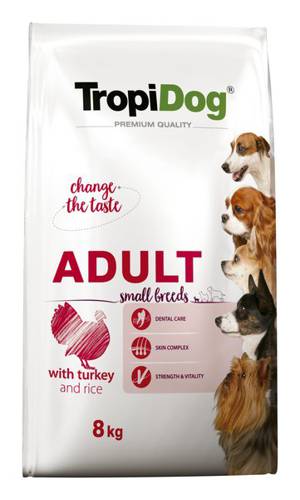 TropiDog  Premium Adult S Turkey Rice 8kg