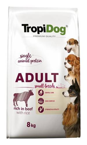 TropiDog Premium Adult S Beef Rice 8kg