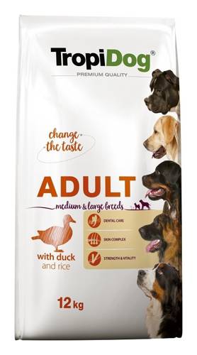 TropiDog Premium Adult M L Duck Rice 12kg