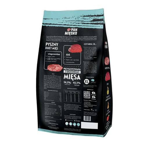 Pan Mięsko wieprzowina z dzikiem 9kg XL