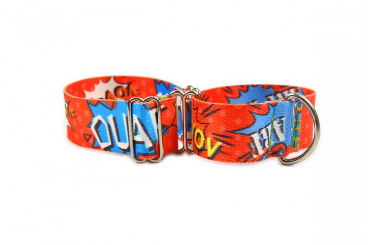 Obroża Zaciskowa Martingale - Graffiti Czerwone 0571 20MM 24-36CM