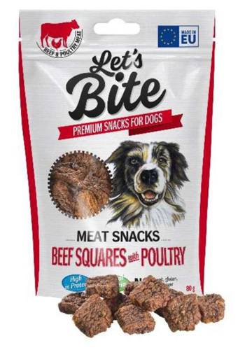 Let’s Bite Meat Snacks Beef Squers With Poultry 80g
