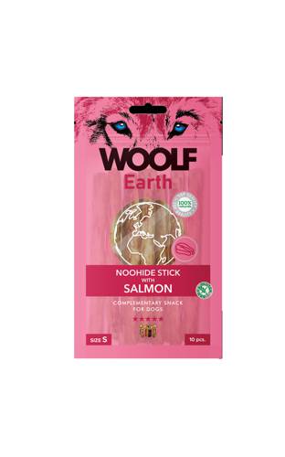 WOOLF Earth Noohide Stick z łososiem S 90g