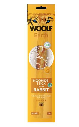 WOOLF Earth Noohide Stick z królikiem XL 85g
