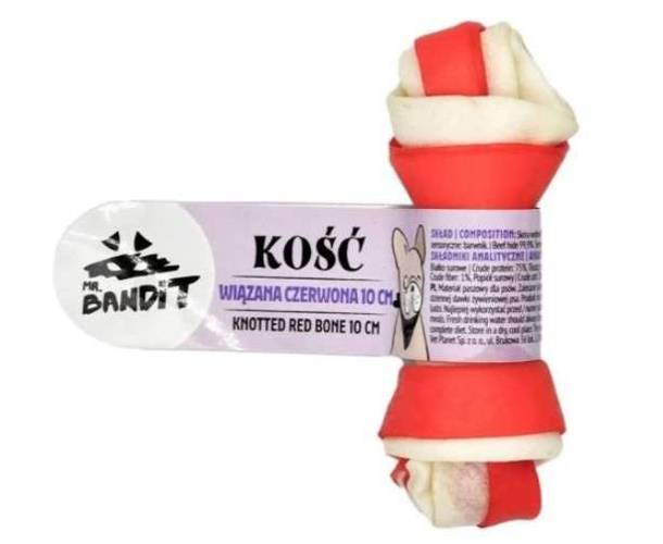 Mr Bandit Kość wiązana czerwona 10cm
