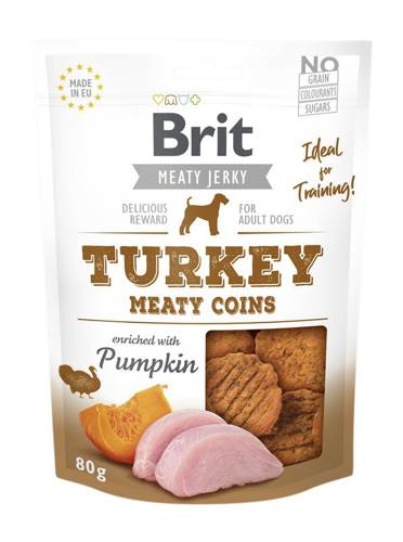 Brit Jerky Snack Turkey Meaty coins 80gDomyślny opis krótki
