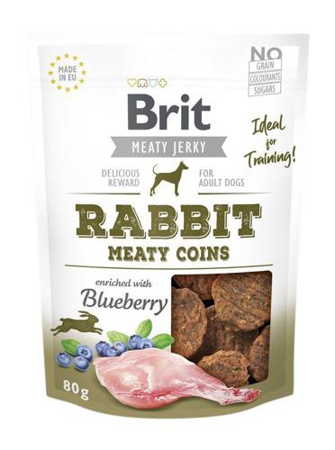 Brit Jerky Snack Rabbit Meaty coins 80gDomyślny opis krótki
