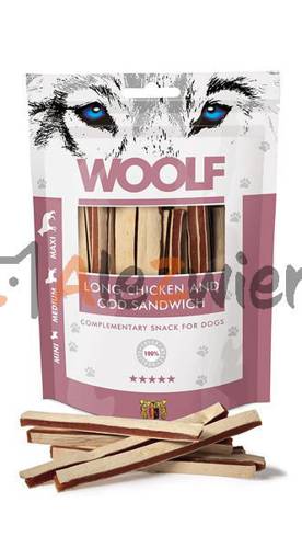 Woolf Soft Chicken and Cod Sandwich Long 100g