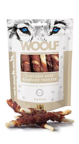 Woolf Chicken and Rawhide Twister 100g