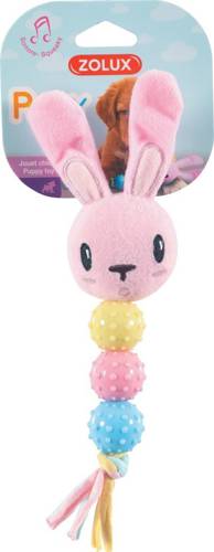 ZABAWKA PLUSZOWA DLA SZCZENIAKA KRÓLIK RÓŻOWY