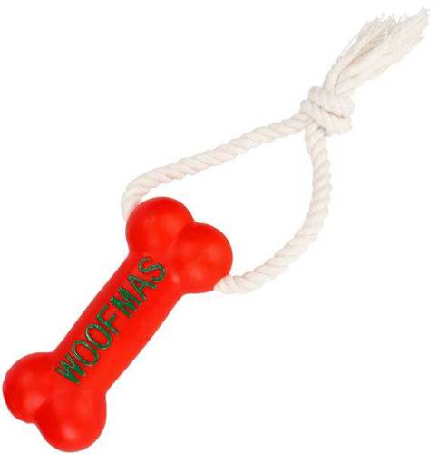 Sznur z kością WOOFMAS czerwony 13cm