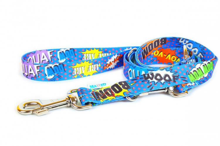 Smycz Regulowana - Graffiti Niebieskie 0725 20MM 220CM