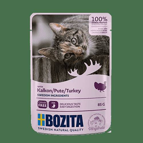 BOZITA kawałeczki mięsa w sosie z indykiem dla kota saszetka 85g