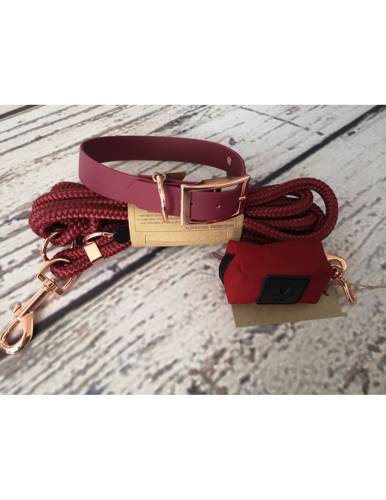 Obroża dla psa z Biothane Gorący Bordo XL